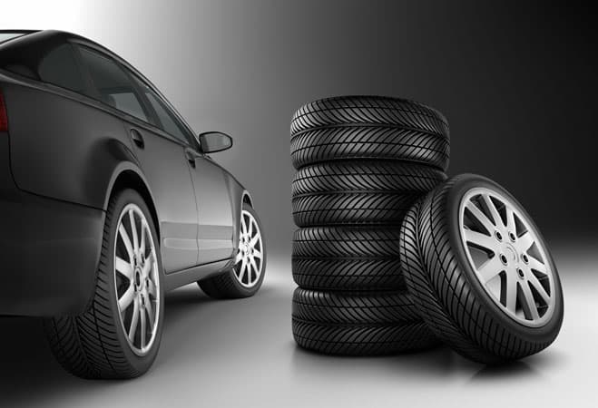 Premium tire showcasing advanced tread technology